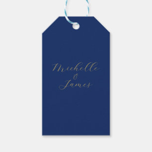 Blue & Gold Colors Professional Trendy Modern Name Gift Tags