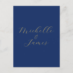 Blue & Gold Colors Professional Trendy Modern Name Holiday Postcard