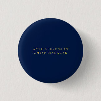 Blue Gold Colours Professional Classical Plain 3 Cm Round Badge