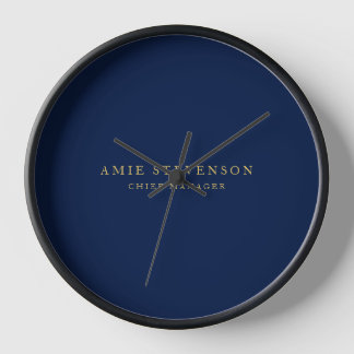 Blue Gold Colours Professional Classical Plain Clock