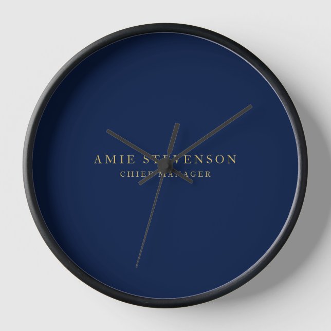 Blue Gold Colours Professional Classical Plain Clock (Front)