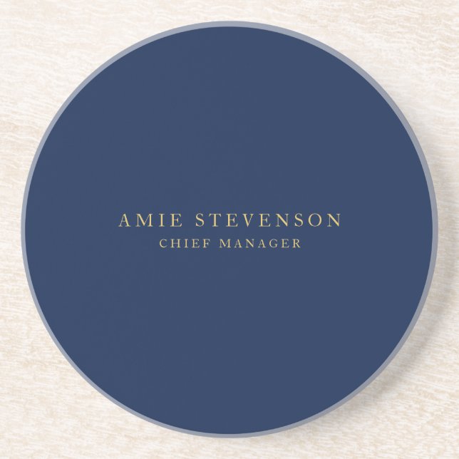 Blue Gold Colours Professional Classical Plain Coaster (Front)
