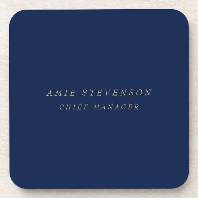 Blue Gold Colours Professional Classical Plain Coaster (Front)