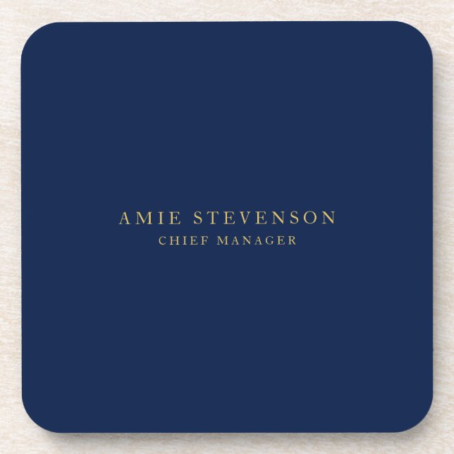 Blue Gold Colours Professional Classical Plain Coaster (Front)