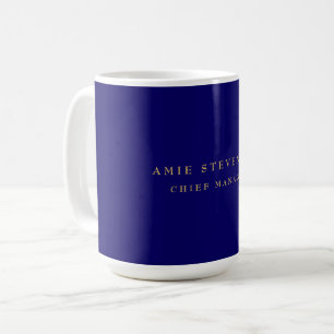 Blue Gold Colours Professional Classical Plain Coffee Mug