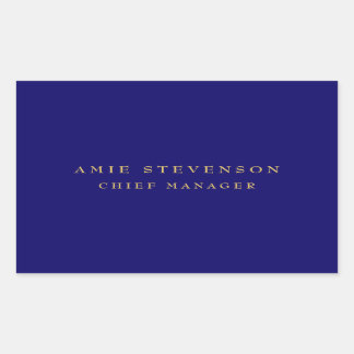 Blue Gold Colours Professional Classical Plain Rectangular Sticker