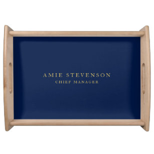 Blue Gold Colours Professional Classical Plain Serving Tray