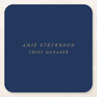 Blue Gold Colours Professional Classical Plain Square Paper Coaster