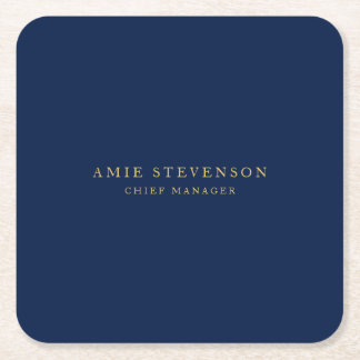 Blue Gold Colours Professional Classical Plain Square Paper Coaster
