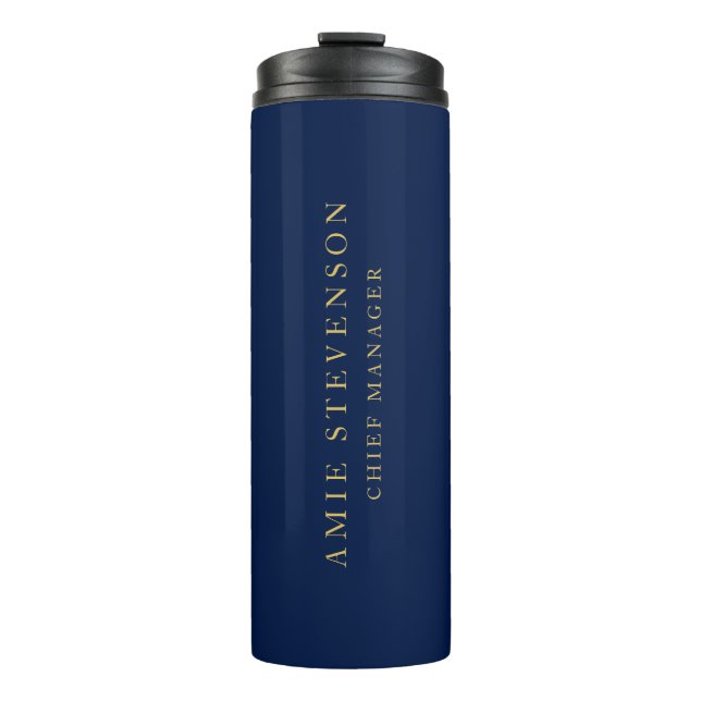 Blue Gold Colours Professional Classical Plain Thermal Tumbler (Front)