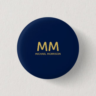 Blue Gold Colours Professional Initial Letters Nam 3 Cm Round Badge