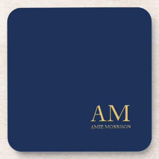Blue Gold Colours Professional Initial Letters Nam Coaster