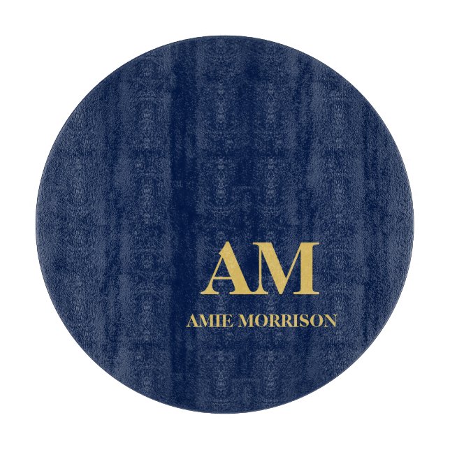 Blue Gold Colours Professional Initial Letters Nam Cutting Board (Front)