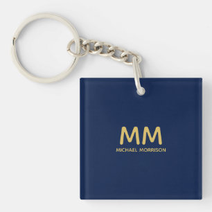 Blue Gold Colours Professional Initial Letters Nam Key Ring