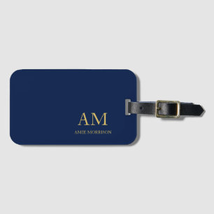 Blue Gold Colours Professional Initial Letters Nam Luggage Tag