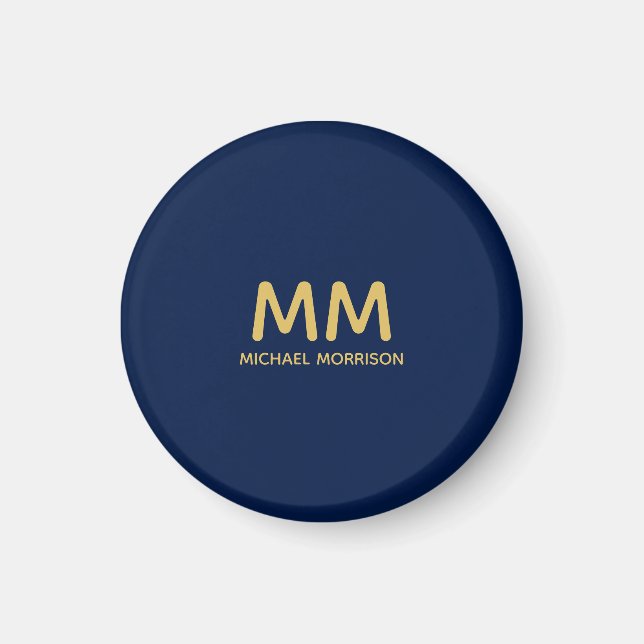 Blue Gold Colours Professional Initial Letters Nam Magnet (Front)