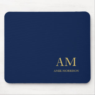 Blue Gold Colours Professional Initial Letters Nam Mouse Mat