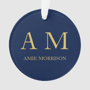 Blue Gold Colours Professional Initial Letters Nam Ornament
