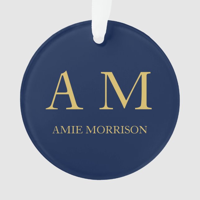 Blue Gold Colours Professional Initial Letters Nam Ornament (Front)