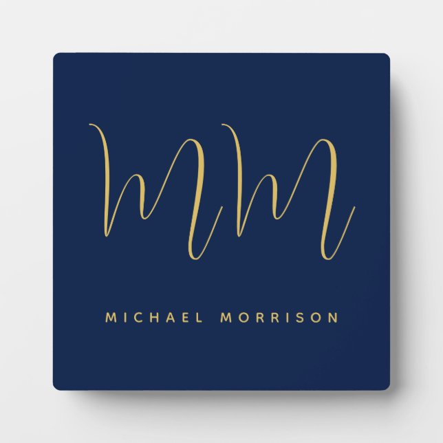 Blue Gold Colours Professional Initial Letters Nam Plaque (Front)