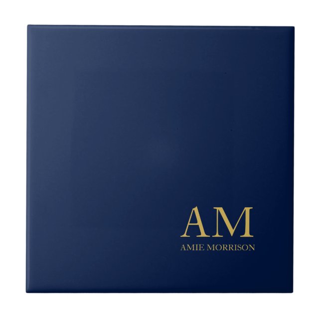 Blue Gold Colours Professional Initial Letters Nam Tile (Front)