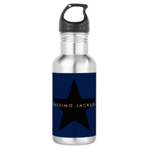 Blue Gold Colours Professional Trendy Black Star 532 Ml Water Bottle