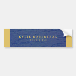 Blue Gold Colours Professional Trendy Modern Bumper Sticker