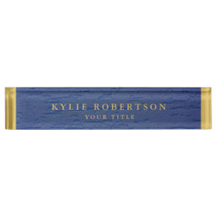 Blue Gold Colours Professional Trendy Modern Nameplate