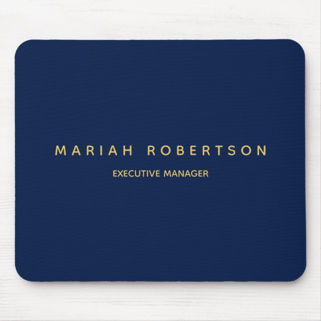 Blue Gold Colours Professional Trendy Modern Plain Mouse Mat (Front)