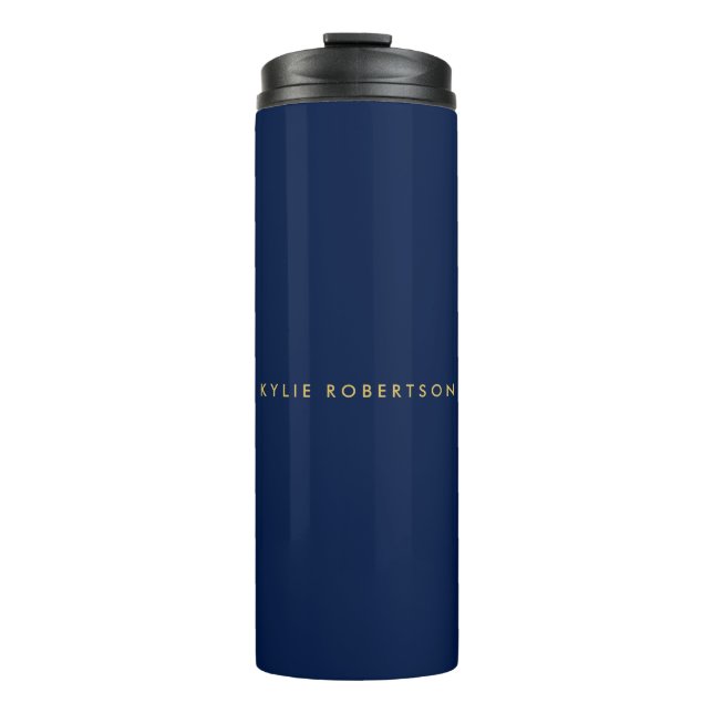 Blue Gold Colours Professional Trendy Modern Plain Thermal Tumbler (Front)
