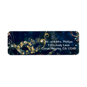 Blue & Gold Costume Masquerade Mask Birthday Party