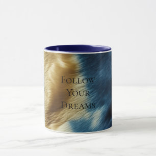 Blue Gold Cowhide Mug