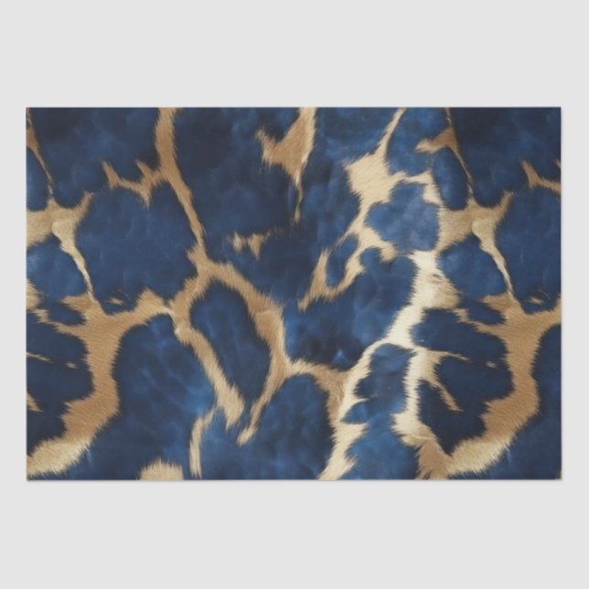 Blue Gold Cowhide Tissue Paper (Front)