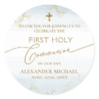 Blue Gold Cross Boy First Holy Communion