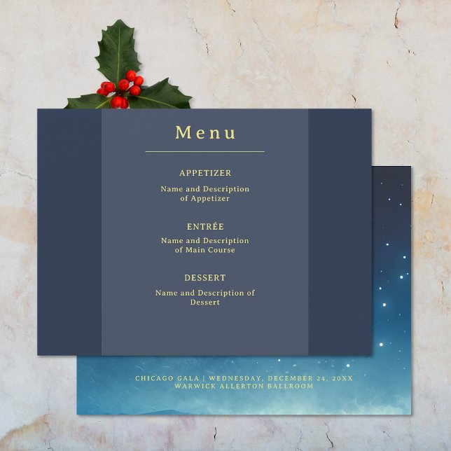 Blue Gold Custom Flat Menu (Blue Gold Custom Flat Menu (front and back))