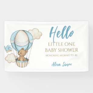 Blue Gold Cute Baby Boy Shower Banner