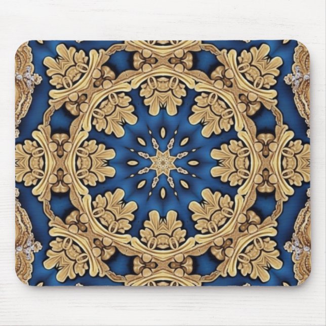 Blue Gold Decorative Mousepad (Front)