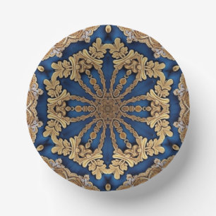 Blue Gold Decorative Paper Bowls Paper Plate