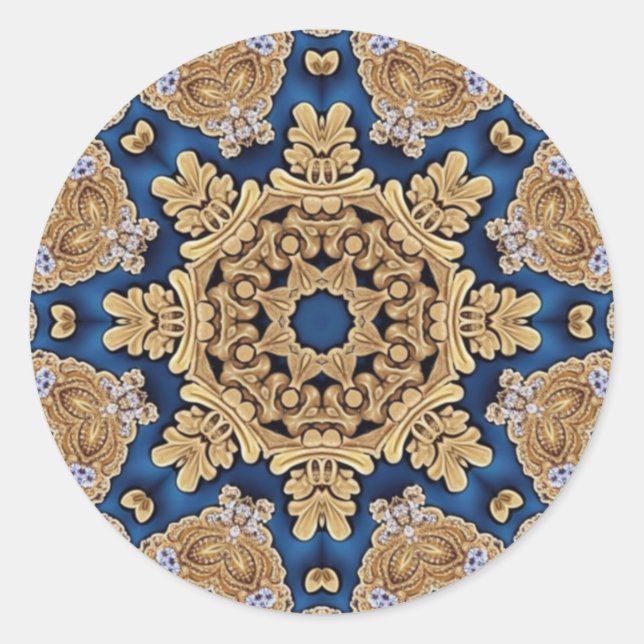 Blue Gold Decorative Sticker (Front)