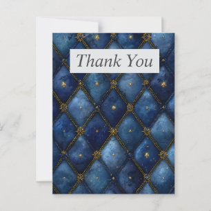 Blue & Gold Diamonds Thank You Card