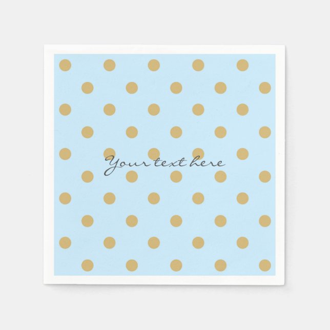Blue & Gold Dots Royal Crown Prince Party Napkins (Front)