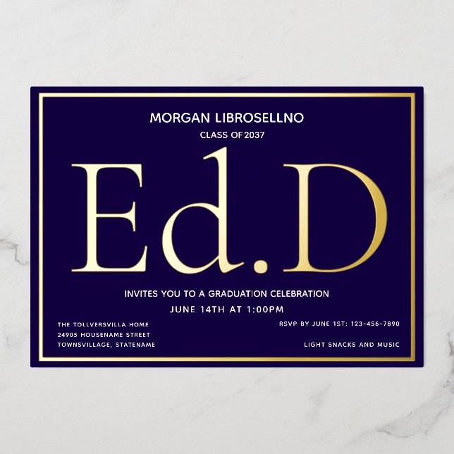 Blue Gold Ed.D Graduation (Front)