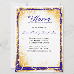 Blue & Gold Elegance Invitation