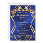 Blue Gold Elegant Anniversary