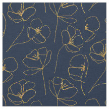 Blue Gold Elegant Fabric Crafting Pattern