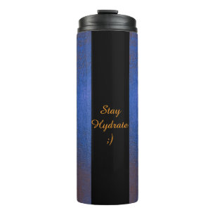 Blue Gold Elegant Script Fitness Gift Tumbler