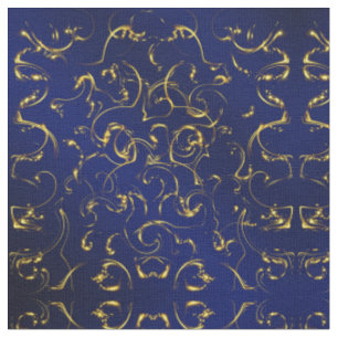 blue gold Fabric, colourful house textile Fabric