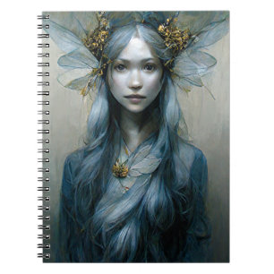 Blue Gold Fairy Fantasy Art Notebook