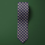 Blue & Gold Farmers Tractor Tie<br><div class="desc">Nothing is more iconic in farm country than a tractor,  which makes this simple but elegant design ideal for the farmer in your life. Create a great gift combination package with a pair of matching socks featuring the same design.</div>