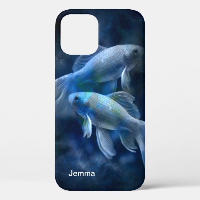 Blue Gold Fish Personalised Case-Mate iPhone Case (Back)